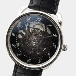 Pre Owned Hermes Arceau AR2.710 Automatic Black Stainless Steel Women's Wristwatch 40 mm