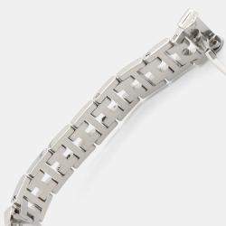 Pre Owned Hermes Clipper CL4.230 Quartz Pink Stainless Steel Women's Wristwatch 24 mm