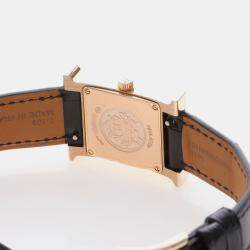 Pre Owned Hermes Heure H HH4.470A Quartz Rose Gold Stainless Steel Women's Wristwatch 21.5 mm