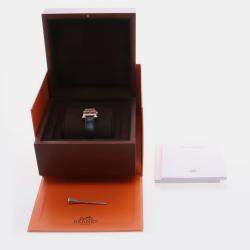 Pre Owned Hermes Heure H HH4.470A Quartz Rose Gold Stainless Steel Women's Wristwatch 21.5 mm