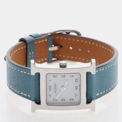 Pre Owned Hermes H Hour HH1.210 Quartz Stainless Steel Women's Wristwatch 21.5 mm