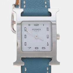 Pre Owned Hermes H Hour HH1.210 Quartz Stainless Steel Women's Wristwatch 21.5 mm