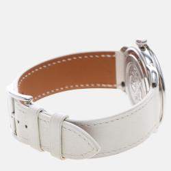 Pre Owned Hermes Arco AR5.430 Quartz White Diamonds Stainless Steel Women's Wristwatch 36mm