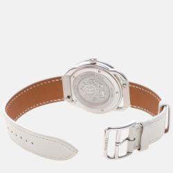 Pre Owned Hermes Arco AR5.430 Quartz White Diamonds Stainless Steel Women's Wristwatch 36mm