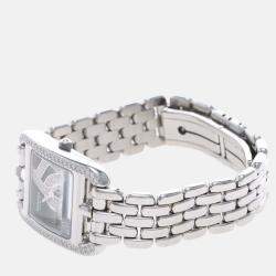 Pre Owned Hermes Cape Cod CC1.330 Quartz Black Diamonds Stainless Steel Women's Wristwatch 23mm