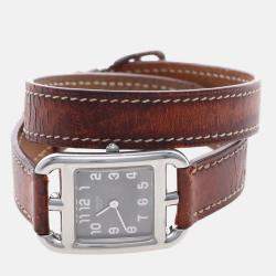 Pre Owned Hermes Cape Cod CC1.210 Quartz Black Stainless Steel Women's Wristwatch 23mm