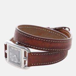 Pre Owned Hermes Cape Cod CC1.210 Quartz Black Stainless Steel Women's Wristwatch 23mm