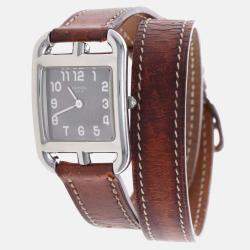 Pre Owned Hermes Cape Cod CC1.210 Quartz Black Stainless Steel Women's Wristwatch 23mm