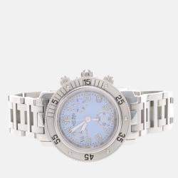 Pre Owned Hermes Clipper CL2.310 Quartz White Stainless Steel Women's Wristwatch 34mm