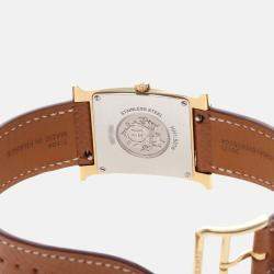 Pre Owned Hermes H Hour HH1.501e Quartz White Gold-Plated Women's Wristwatch 27mm