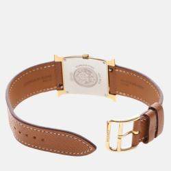 Pre Owned Hermes H Hour HH1.501e Quartz White Gold-Plated Women's Wristwatch 27mm