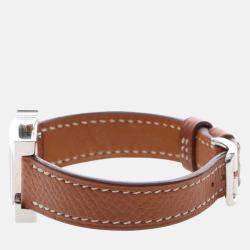 Pre Owned Hermes H Hour HH1.110 Quartz White Stainless Steel Women's Wristwatch 17.5mm