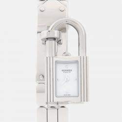 Pre Owned Hermes Kelly KE4.110 Quartz White Stainless Steel Women's Wristwatch 16mm