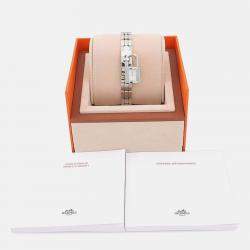 Pre Owned Hermes Kelly KE4.110 Quartz White Stainless Steel Women's Wristwatch 16mm