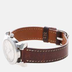 Pre Owned Hermes Rondo HR1.210 Quartz White Stainless Steel Women's Wristwatch 25mm