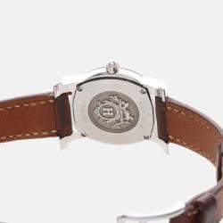 Pre Owned Hermes Rondo HR1.210 Quartz White Stainless Steel Women's Wristwatch 25mm