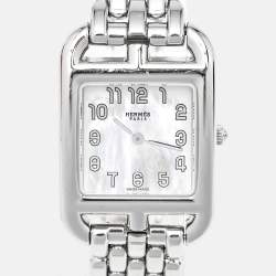 مملوكة مسبقًا Hermes Cape Cod W403521WW00 Mother Of Pearl Dial Stainless Steel Women's Wristwatch 23 mm