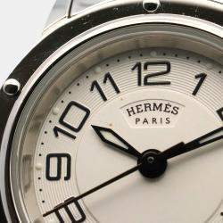 Pre Owned ساعة يد نسائية هيرمس كليبر CP1.210 ستانلس ستيل فضية كوارتز 24 مم