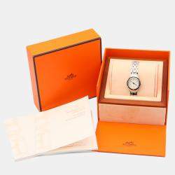 Pre Owned ساعة يد نسائية هيرمس كليبر CP1.210 ستانلس ستيل فضية كوارتز 24 مم