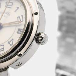 Pre Owned ساعة يد نسائية هيرمس كليبر CP1.210 ستانلس ستيل فضية كوارتز 24 مم