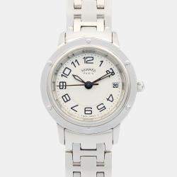 Pre Owned Hermes Clipper CP1.210 Quartz Silver Stainless Steel  Women's Wristwatch 24 mm