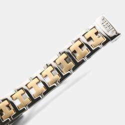 Pre Owned ساعة يد نسائية هيرمس كليبر CL4.220 ستانلس ستيل مطلية بالذهب الأصفر كوارتز بيضاء 24 مم