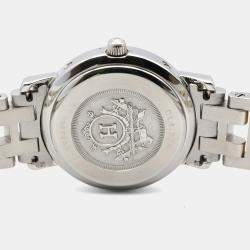 Pre Owned ساعة يد نسائية هيرمس كليبر CL4.220 ستانلس ستيل مطلية بالذهب الأصفر كوارتز بيضاء 24 مم