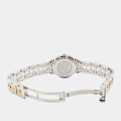 Pre Owned ساعة يد نسائية هيرمس كليبر CL4.220 ستانلس ستيل مطلية بالذهب الأصفر كوارتز بيضاء 24 مم