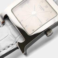 مملوكة مسبقًا ساعة يد نسائية هيرمس هيور H HH1.210 ستانلس ستيل فضي كوارتز 21 مم