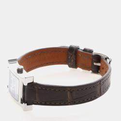 Pre Owned ساعة يد نسائية هيرميس أوري إتش إتش 1.110 ستانلس ستيل كوارتز ألماس 17.5 ملم