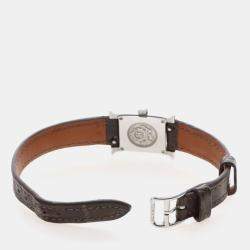 Pre Owned  ساعة يد نسائية هيرميس أوري إتش إتش 1.110 ستانلس ستيل كوارتز ألماس 17.5 ملم