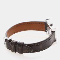 Pre Owned ساعة يد نسائية هيرميس أوري إتش إتش 1.110 ستانلس ستيل كوارتز ألماس 17.5 ملم