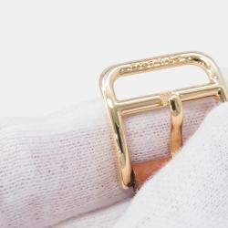 Pre Owned ساعة يد نسائية هيرمس هيور H HH1.201 ستانلس ستيل مطلي ذهب أصفر فضي كوارتز 25 ملم