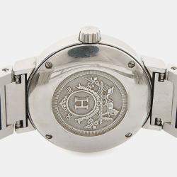Pre Owned Hermes Nomade NO1.210 White Stainless Steel Kinetic Women's Wristwatch 27.5mm