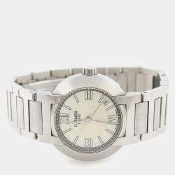 Pre Owned Hermes Nomade NO1.210 White Stainless Steel Kinetic Women's Wristwatch 27.5mm