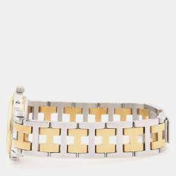Pre Owned Hermes Clipper CL3.240 Beige Yellow Gold Plated, Stainless Steel Quartz Women's Wristwatch 24mm