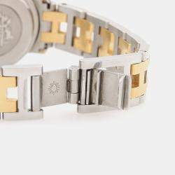 Pre Owned Hermes Clipper CL3.240 Beige Yellow Gold Plated, Stainless Steel Quartz Women's Wristwatch 24mm