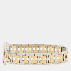 Pre Owned Hermes Clipper CL3.240 Beige Yellow Gold Plated, Stainless Steel Quartz Women's Wristwatch 24mm
