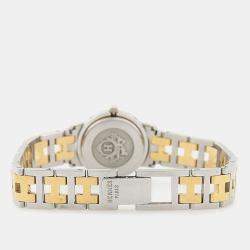 Pre Owned Hermes Clipper CL3.240 Beige Yellow Gold Plated, Stainless Steel Quartz Women's Wristwatch 24mm