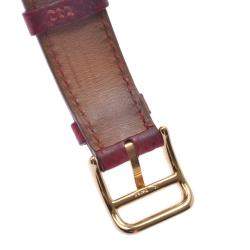 Pre Owned Hermes White Yellow Gold Plated Stainless Steel Medor Quartz Women's Wristwatch 23 MM