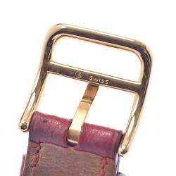Pre Owned Hermes White Yellow Gold Plated Stainless Steel Medor Quartz Women's Wristwatch 23 MM