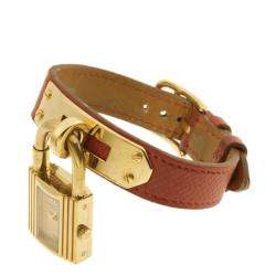 مملوكة مسبقًا Hermes Champagne Gold Tone Stainless Steel Kelly KE1.210 Women's Wristwatch 20.5 MM