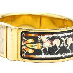 Pre Owned Hermes Champagne Gold Plated Stainless Steel Loque Quartz LO1.201 Women's Wristwatch 20 MM