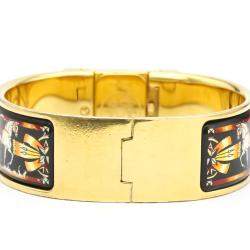 Pre Owned Hermes Champagne Gold Plated Stainless Steel Loque Quartz LO1.201 Women's Wristwatch 20 MM