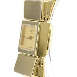 مملوكة مسبقًا Hermes Champagne Gold Plated Stainless Steel Loquet Quartz LO1.201 Women's Wristwatch 20 MM