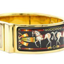 مملوكة مسبقًا Hermes Champagne Gold Plated Stainless Steel Loquet Quartz LO1.201 Women's Wristwatch 20 MM