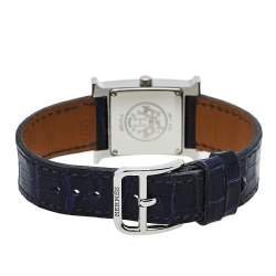 Pre Owned Hermes Mother Of Pearl Stainless Steel Diamonds H Hour HH1.230 Women's Wristwatch 21 mm