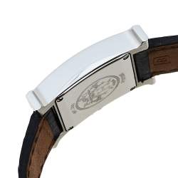 Pre Owned Hermes Mother Of Pearl Stainless Steel Diamonds H Hour HH1.230 Women's Wristwatch 21 mm