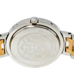 Hermes Cream Two-Tone Stainless Steel Clipper Women's Wristwatch 30 mm