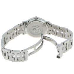 Pre Owned Hermes Pink Stainless Steel Clipper CL4.210.431.13758 Women's Wristwatch 24 MM